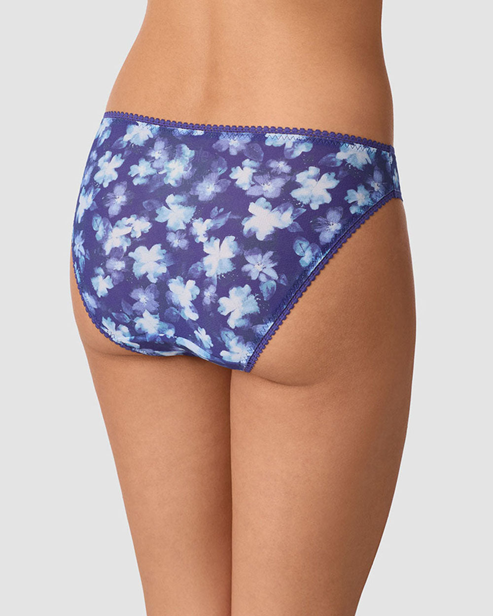 A lady wearing Triple Mesh Hip Bikini Underwear - Heavenly Floral back view