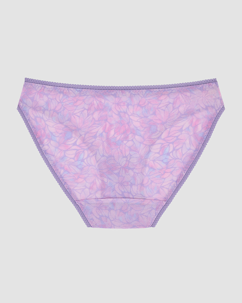 A Triple Mesh Hip Bikini Underwear - Watercolor Petals back view
