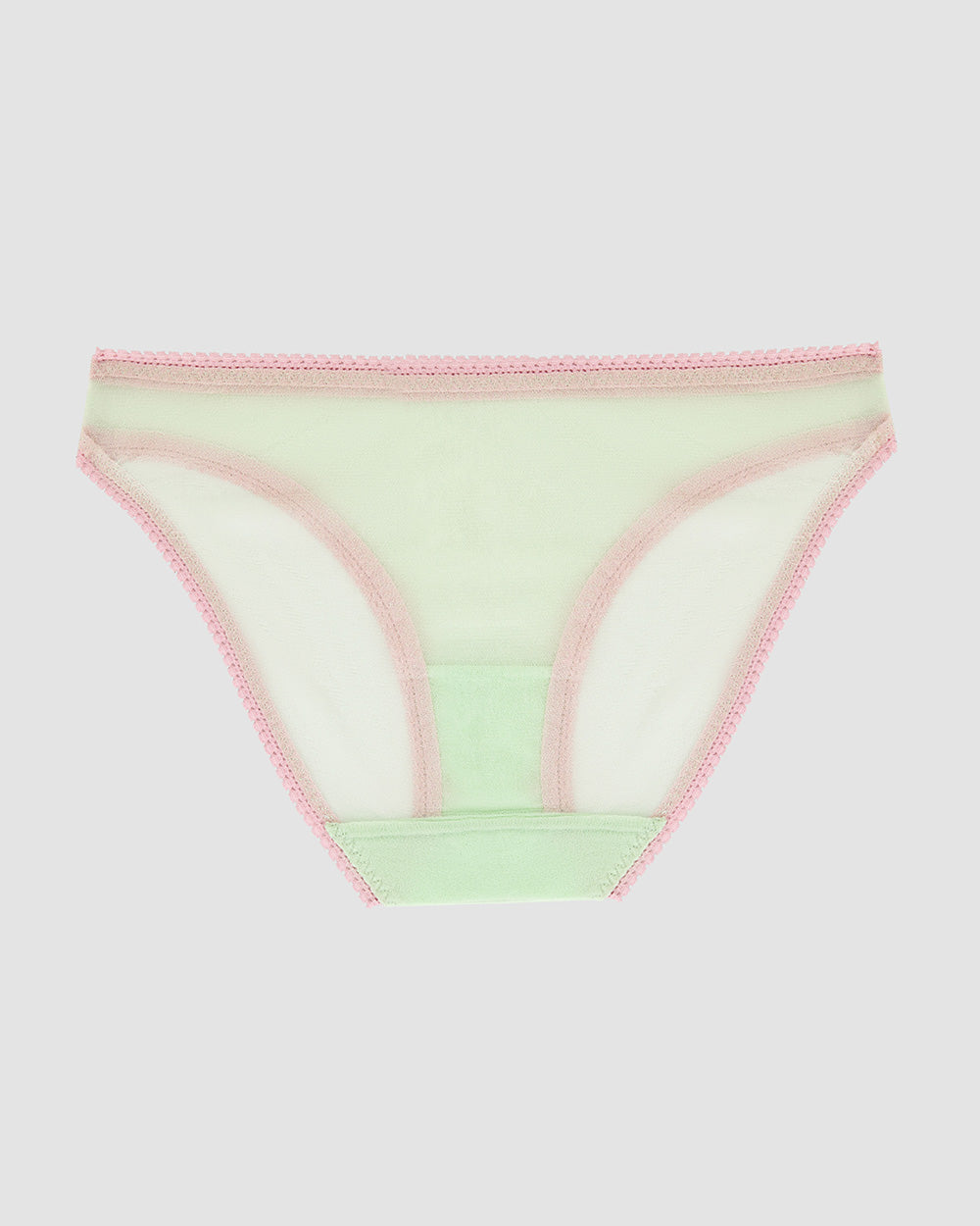 A Gossamer Mesh Hip Bikini Underwear - Dusted Lime The Back View