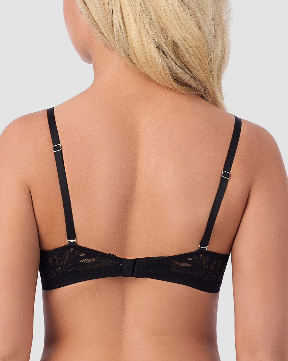 Sleek Micro Push Up Bra With Lace - Black