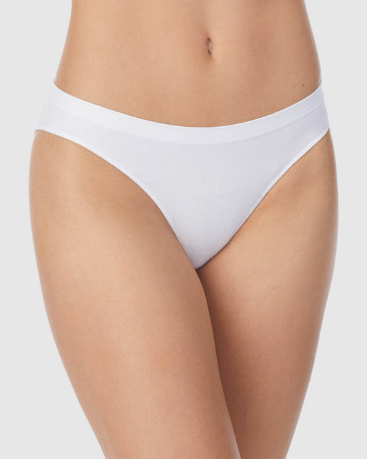 A Lady wearing white Cabana Cotton Seamless Bikini Underwear