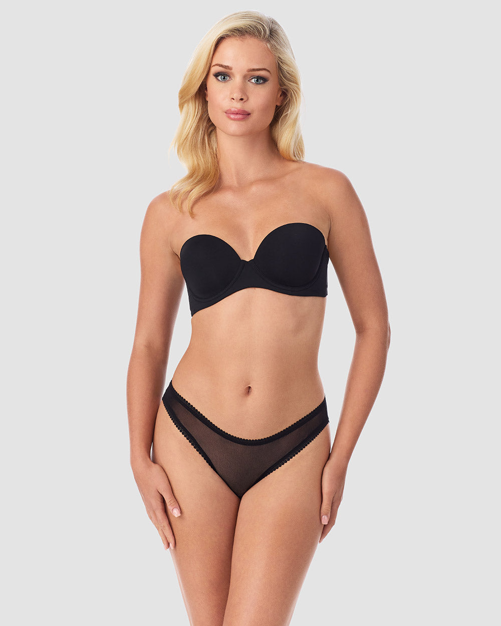 Sleek Micro Strapless Plunge - Black