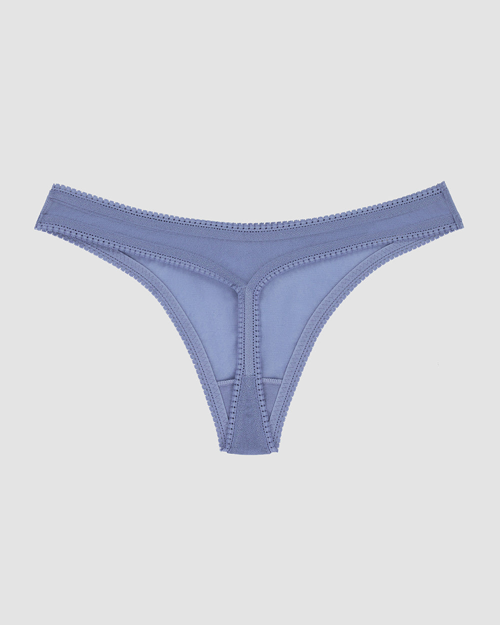 Gossamer Mesh Hip G Thong Underwear - Country Blue back view