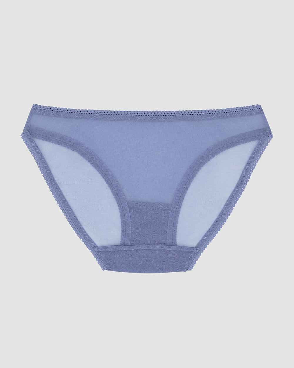Gossamer Mesh Hip Bikini Underwear - Country Blue back view