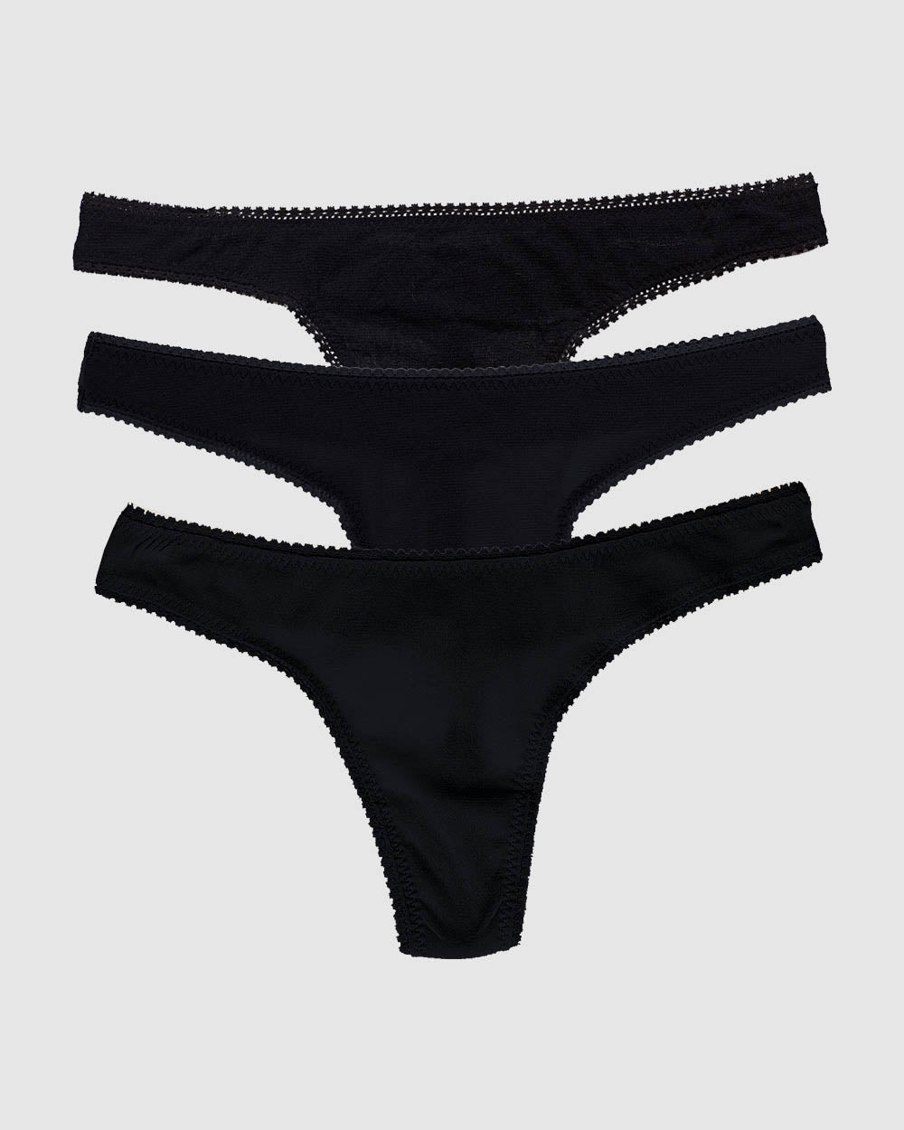 A Gossamer Mesh Hip G Thong Underwear 3-Pack - Black