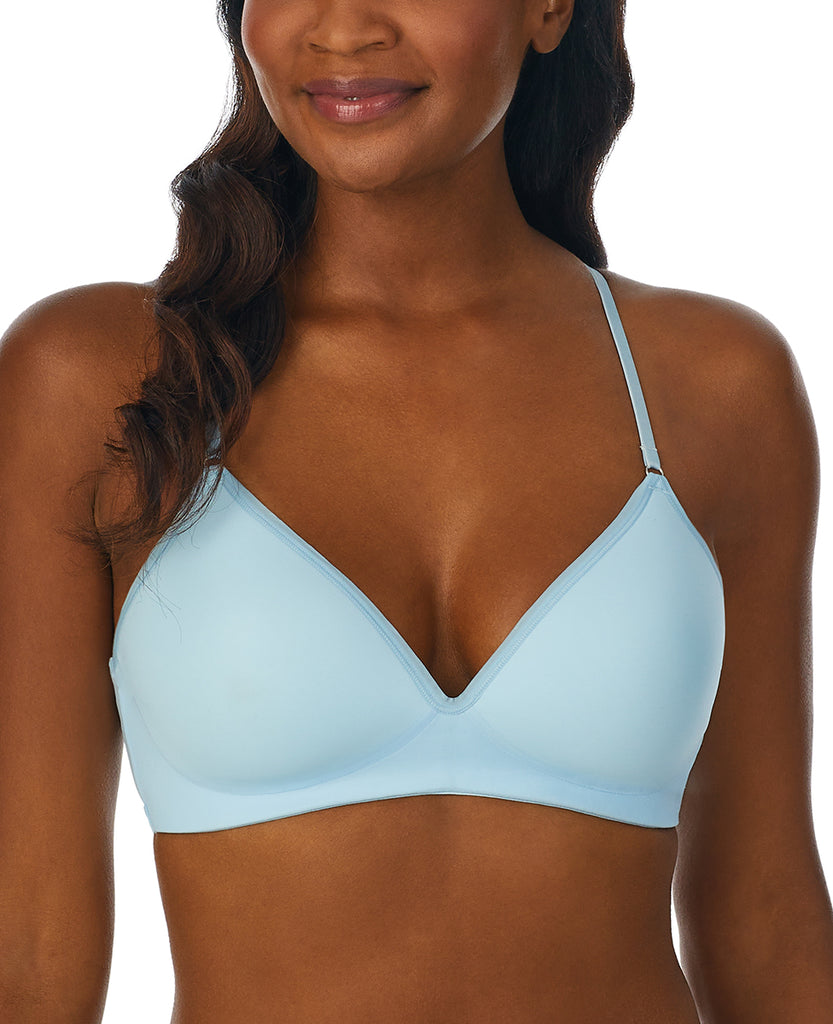 A lady wearing cerulean Next To Nothing Micro Wireless Bra