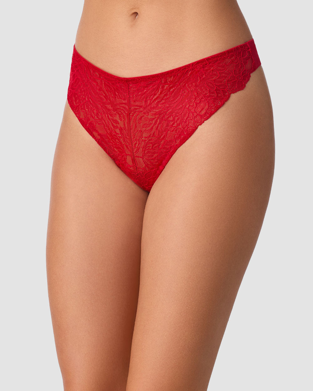 Luxe Lace Thong - Crimson