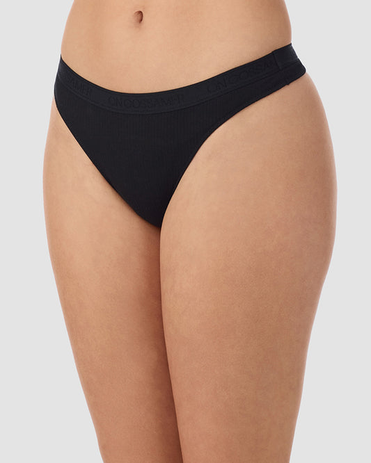 A lady wearing Cabana Cotton Rib Hip G - Black