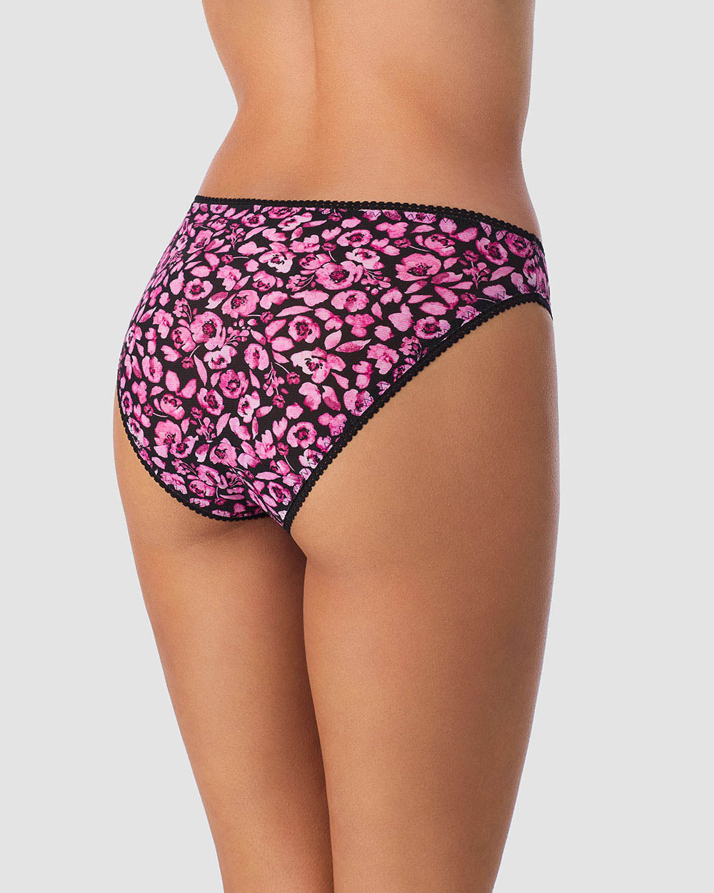 A lady wearing Triple Mesh Hip Bikini Underwear - Moody Floral back view