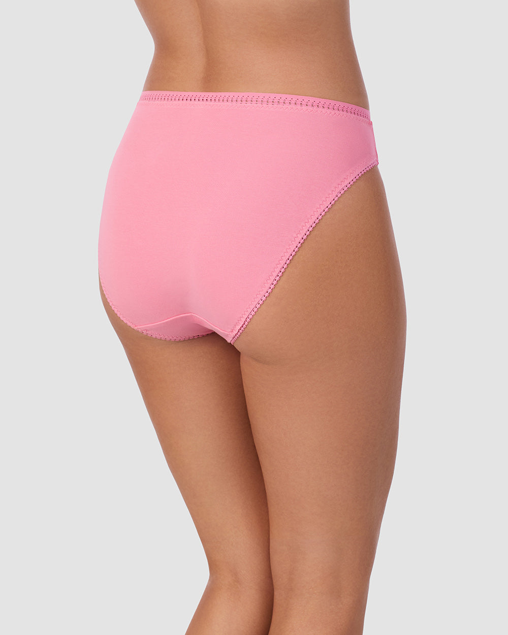 A lady wearing Cabana Cotton Hi Cut Brief Underwear  in Plumeria