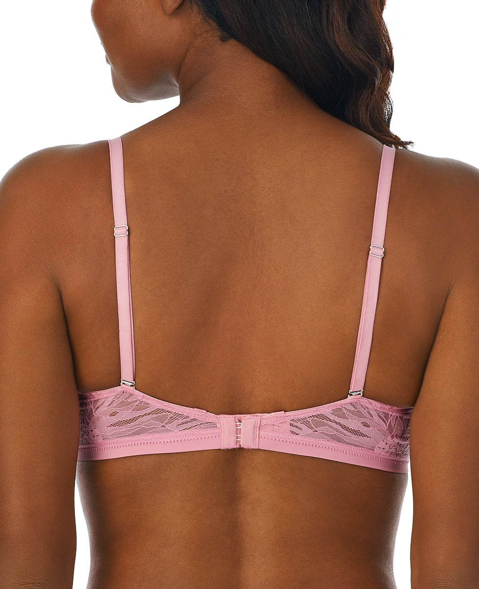 A lady wearing  Cashmere Rose Sleek Micro Push Up Bra With Lace