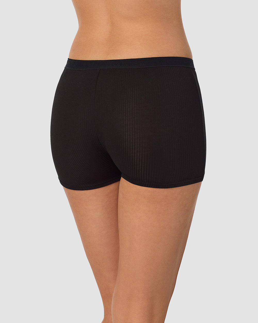 A lady wearing black Cabana Cotton Rib Boxer