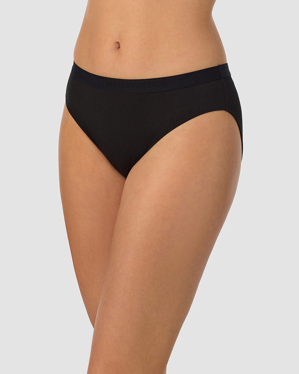 A lady wearing  Black Cabana Cotton Rib Bikini