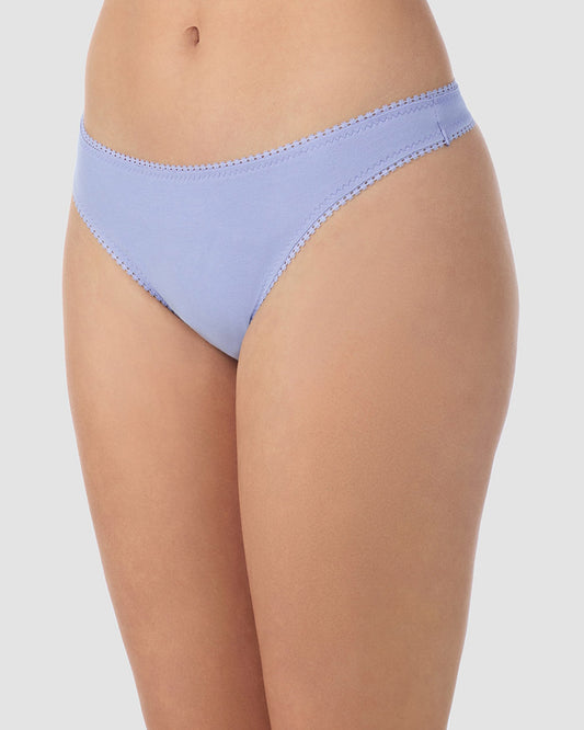 A Lady Wearing Cabana Cotton Hip G Thong Underwear - Thistle