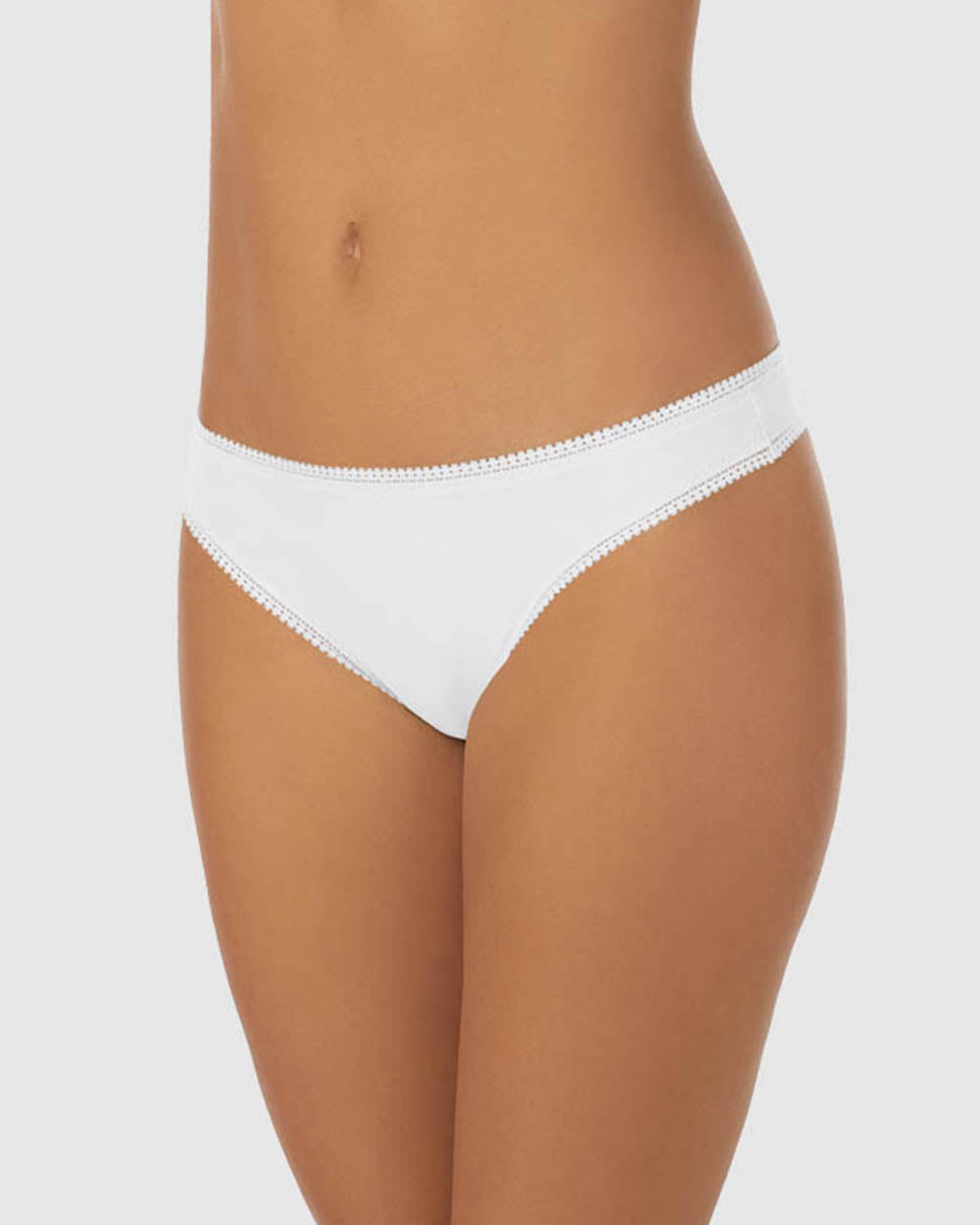 A lady wearing White Cabana Cotton Hip G Thong Underwear