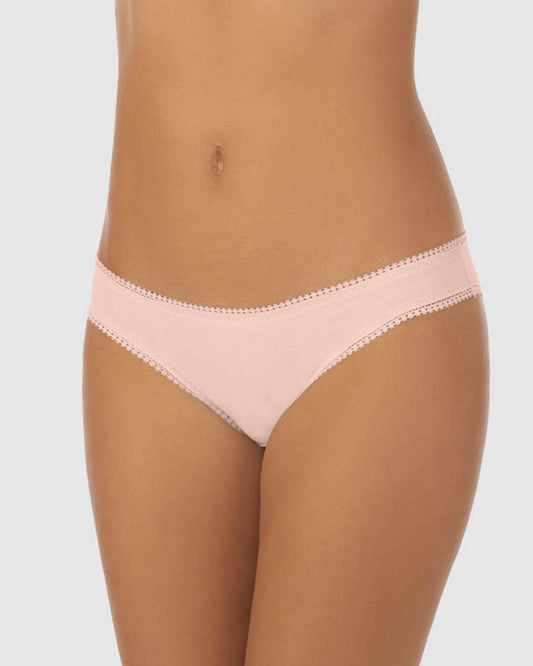 A lady wearing blush Cabana Cotton Hip Bikini Underwear