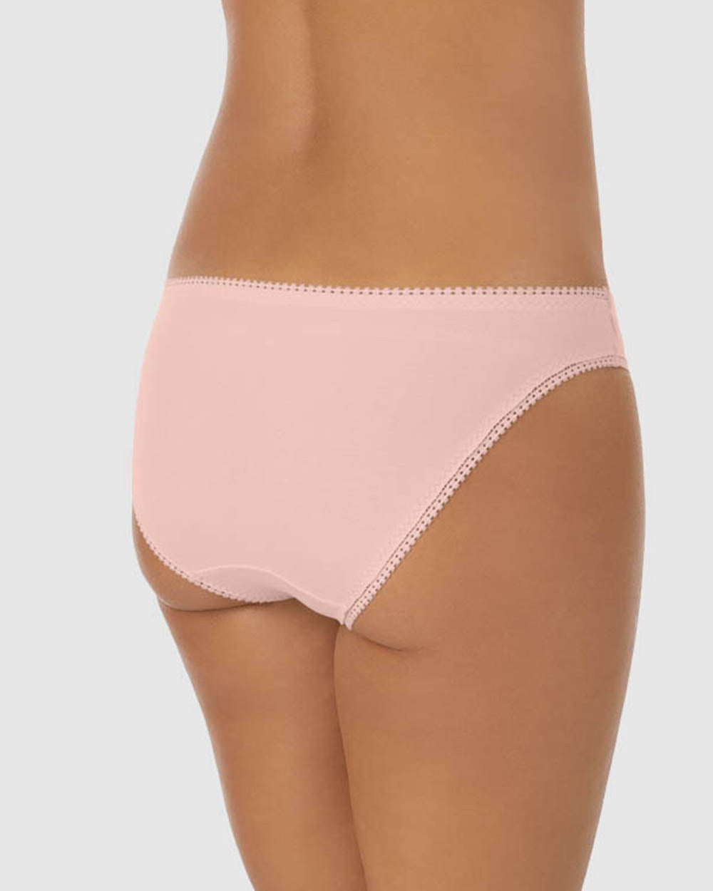 A lady wearing blush Cabana Cotton Hip Bikini Underwear