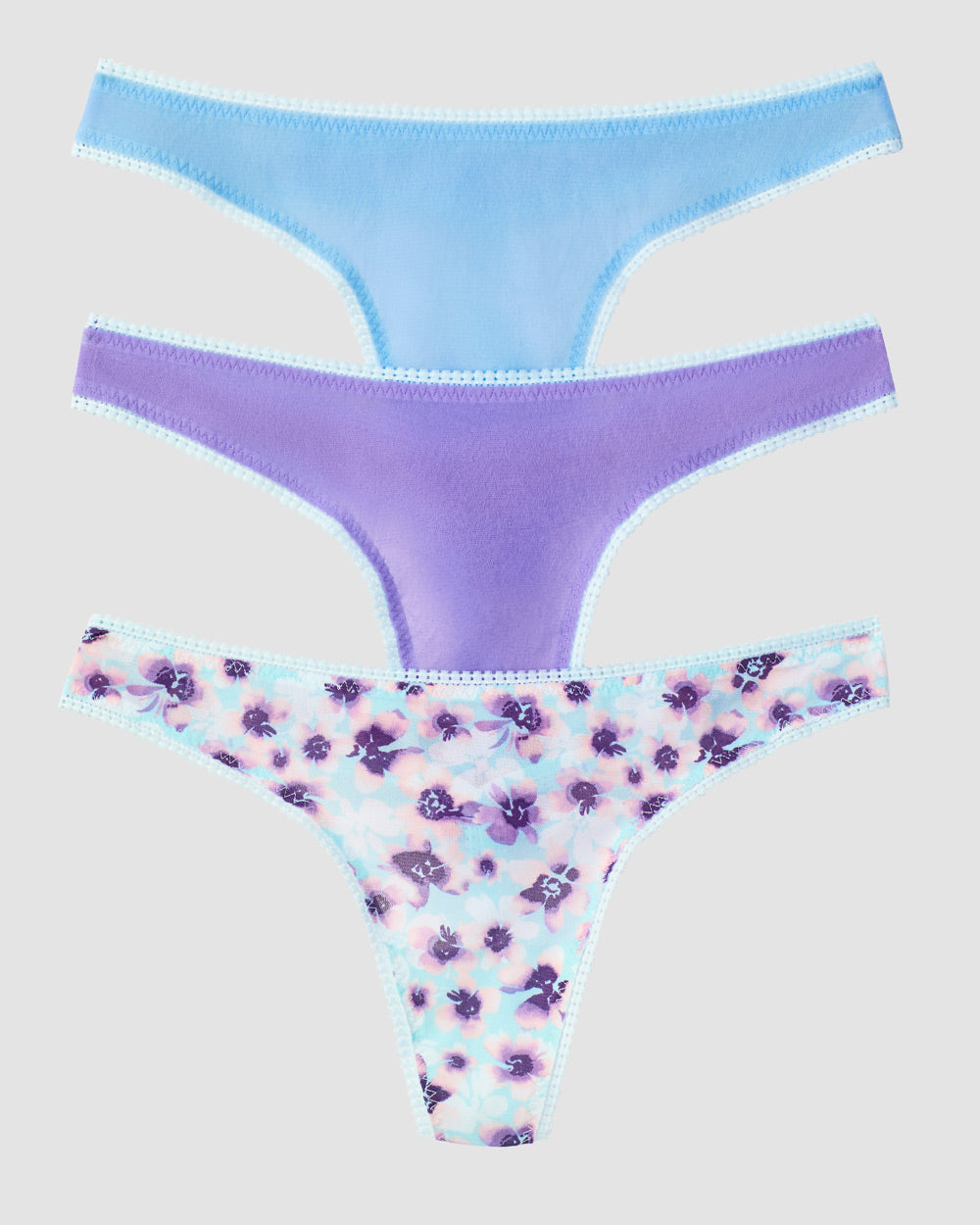 Gossamer Mesh Hip Bikini Underwear 3-Pack  Blue Skies/Paisley Purple/Floral Dreams