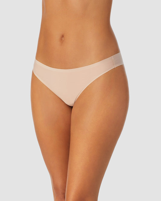 A lady wearing Champagne Heavenly Stretch Thong