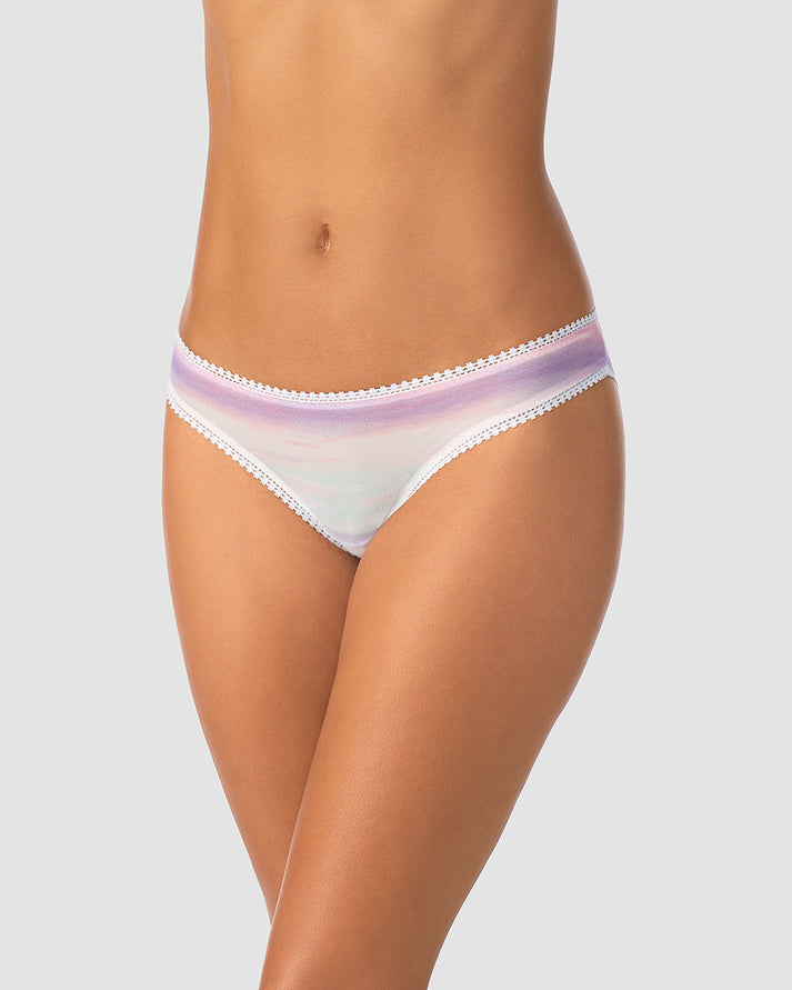 Triple Mesh Hip Bikini Underwear Sunset Stripe On Gossamer