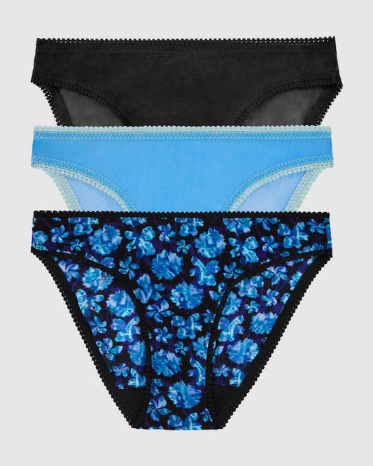 Gossamer Mesh Hip Bikini Underwear 3-Pack - Galaxy Floral