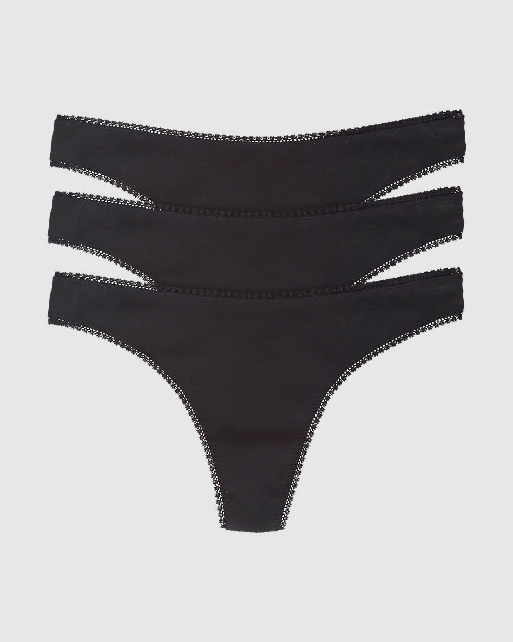 A Cabana Cotton Hip G Thong Underwear 3-Pack - Black