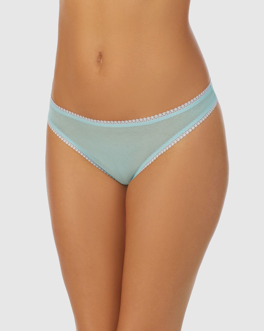 Gossamer Mesh Hip G Thong Underwear - Pastel Turquoise
