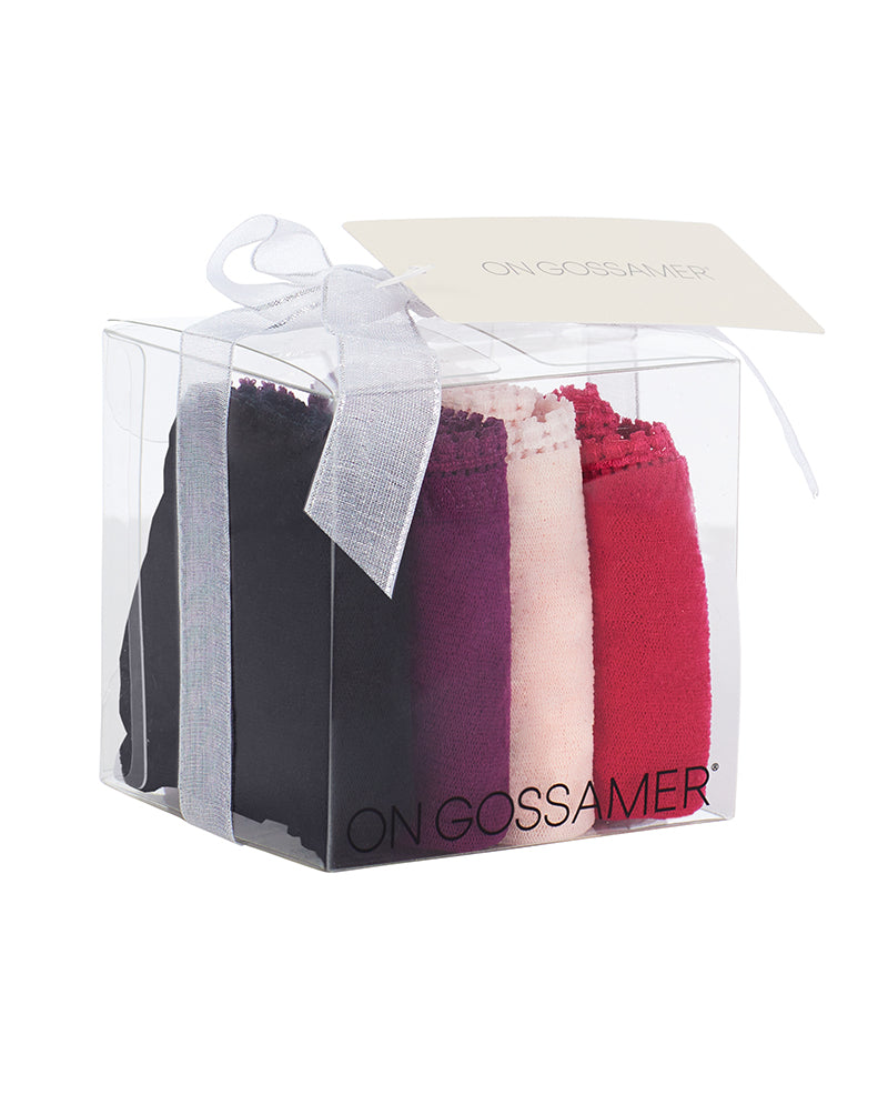 A  Gossamer Mesh Hip G 4-Pack Gift Box - Ruby Dark Purple Mauve Chalk Black