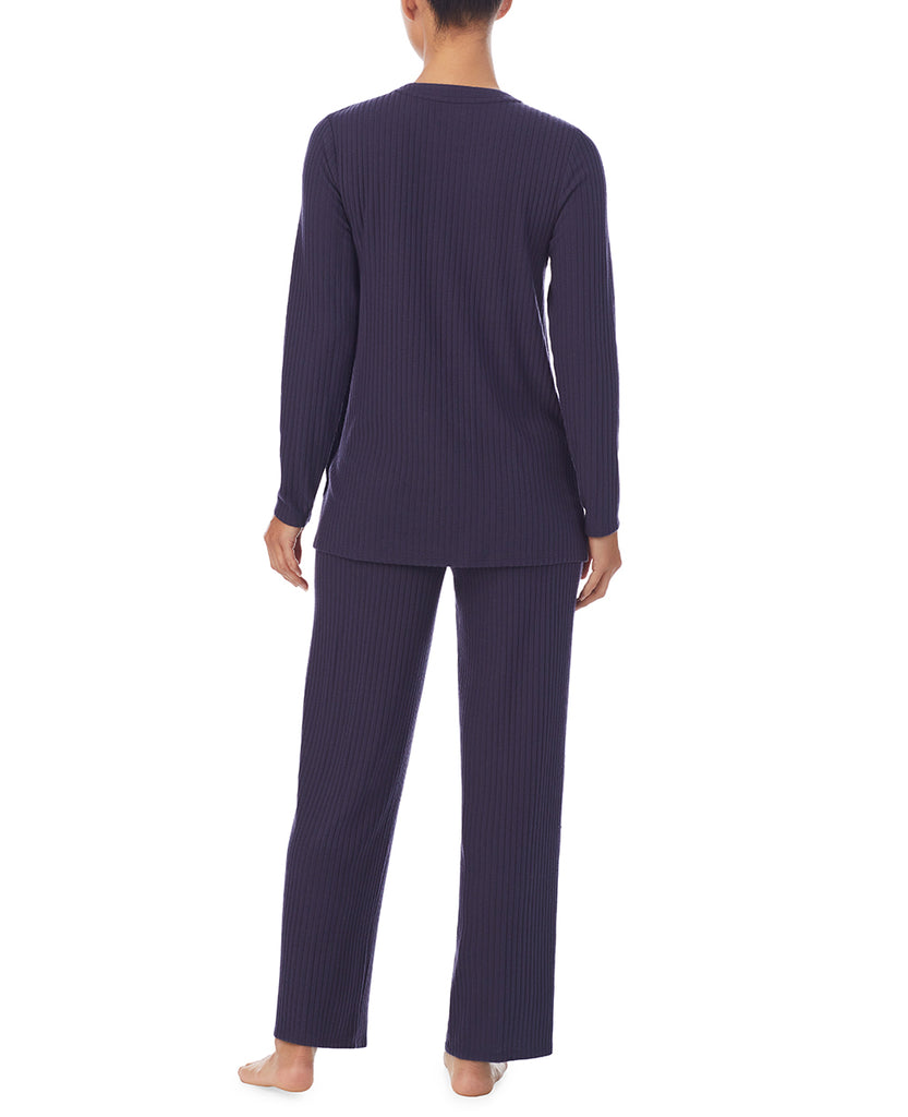 A lady wearing French Navy Henley Pj Set