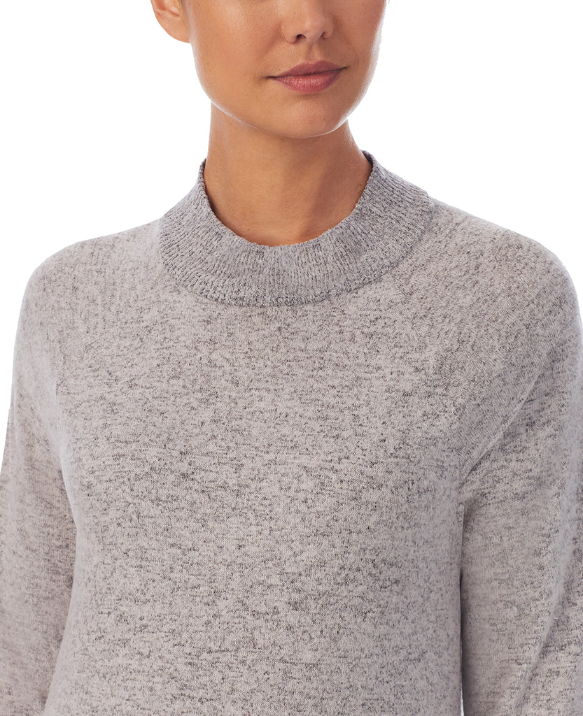 A lady wearing Heather Grey High Neck Lounger
