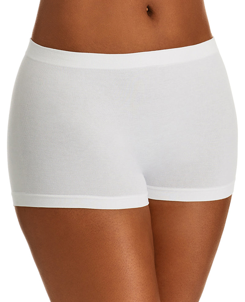Cabana Cotton Seamless Boyshort Underwear - White