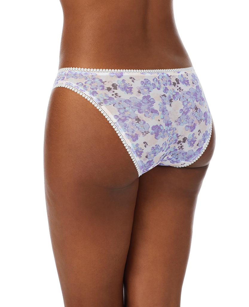 A lady wearing Soft Floral Light Breeze Triple Mesh Hip Bikini Underwear 