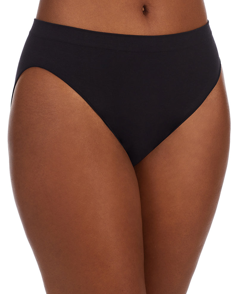 A lady wearing Black Cabana Cotton Seamless High Cut Brief Underwear