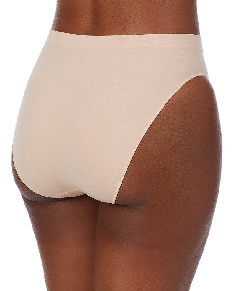 A lady wearing Champagne Cabana Cotton Seamless High Cut Brief Underwear